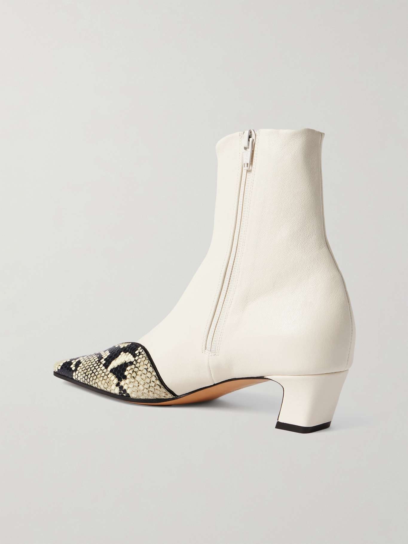 Nevada snake-effect leather ankle boots - 3