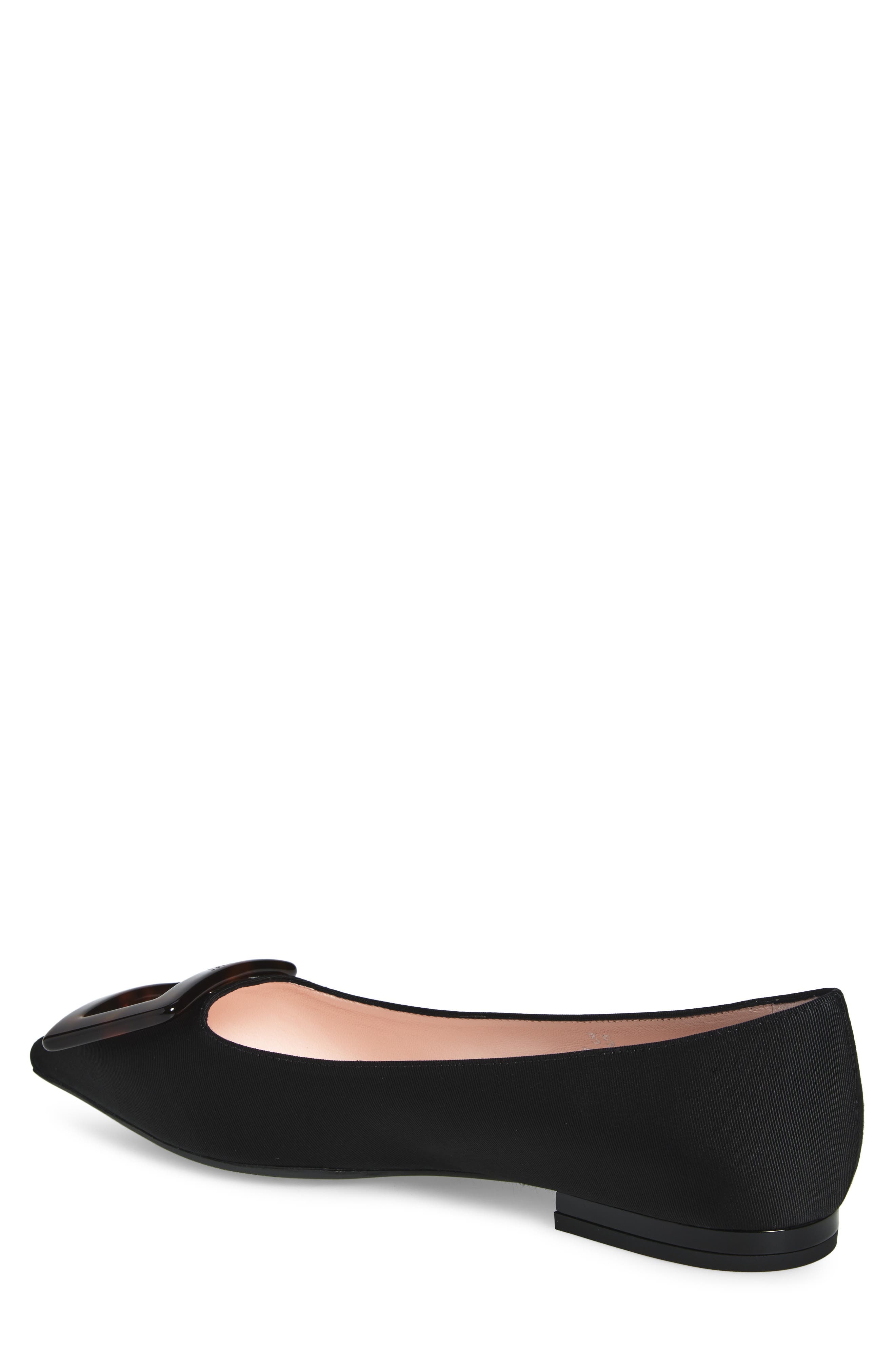 Roger Vivier Gommettine Pointed Toe Flat in Nero at Nordstrom - 2