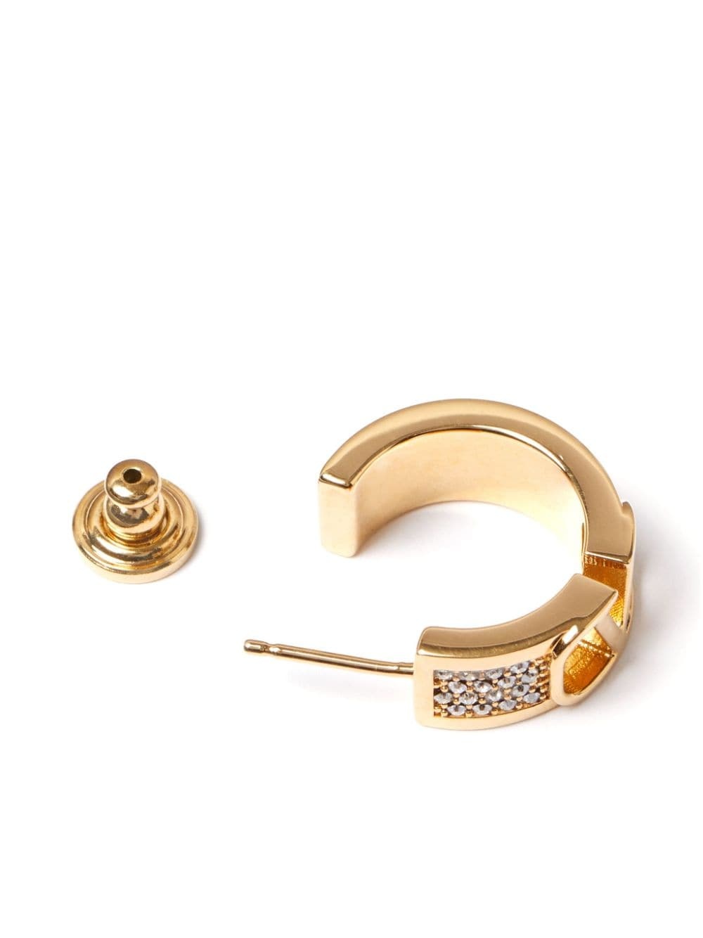 VLogo Signature crystal hoop earrings - 4