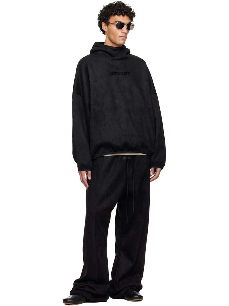 ESSENTIALS Black Holiday Flare Faux-Suede Sweatpants outlook