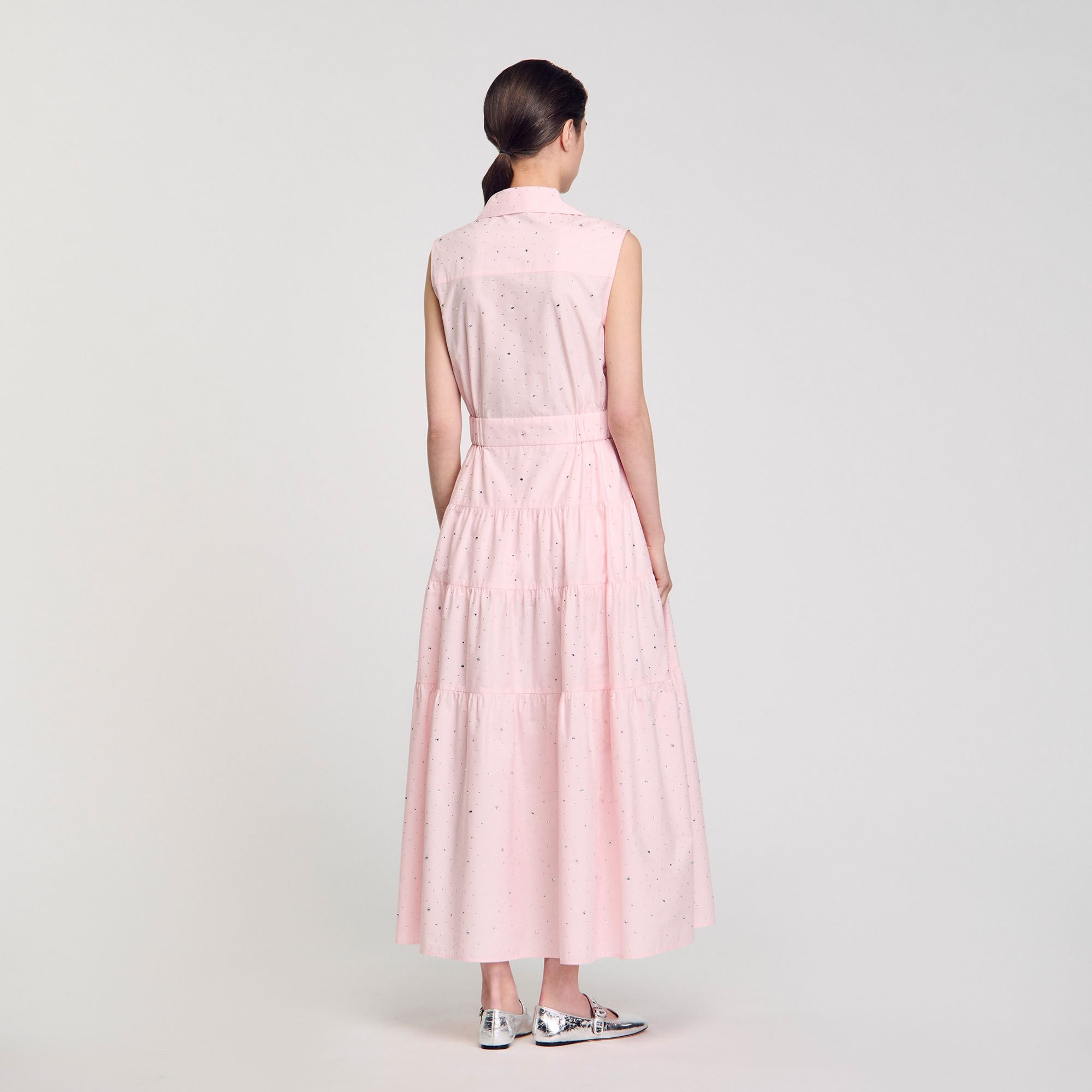 RHINESTONE TIE-FRONT MAXI DRESS - 5
