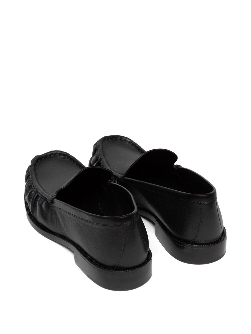 gathered-leather loafers - 3