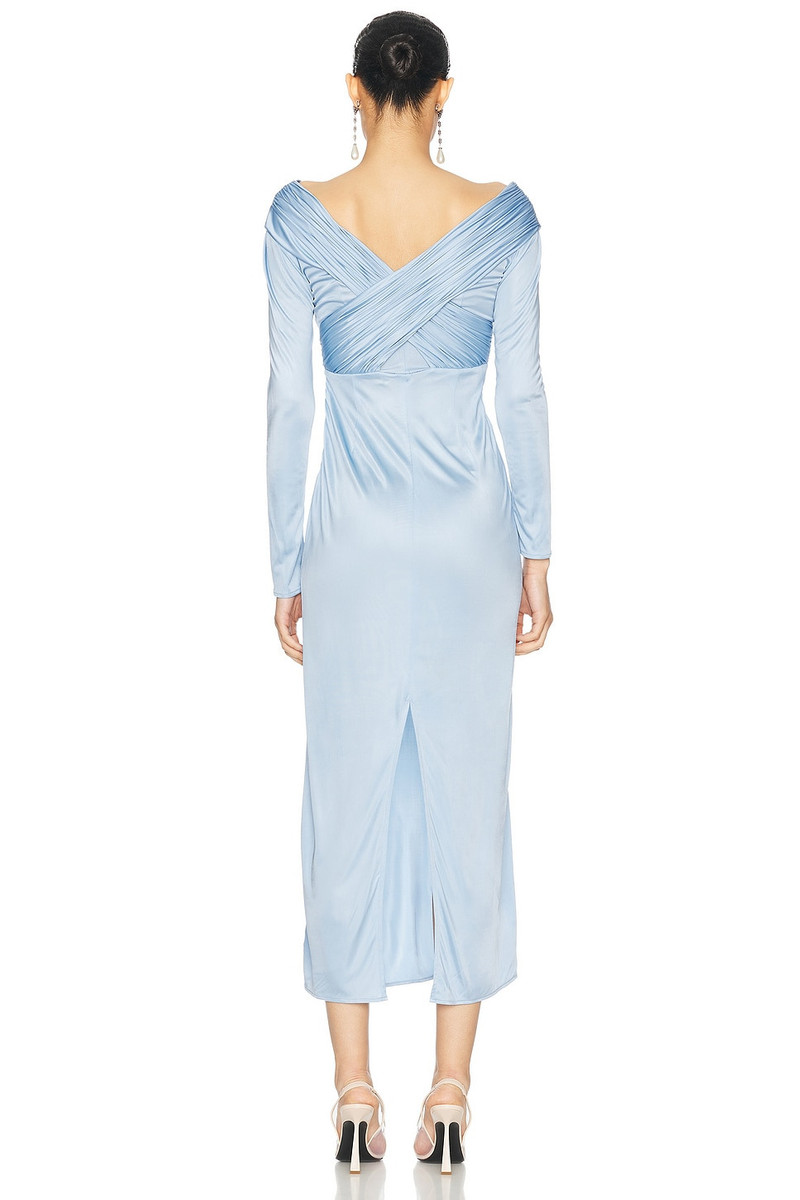Alejandra Alonso Rojas Long Sleeve Draped Jersey Dress outlook