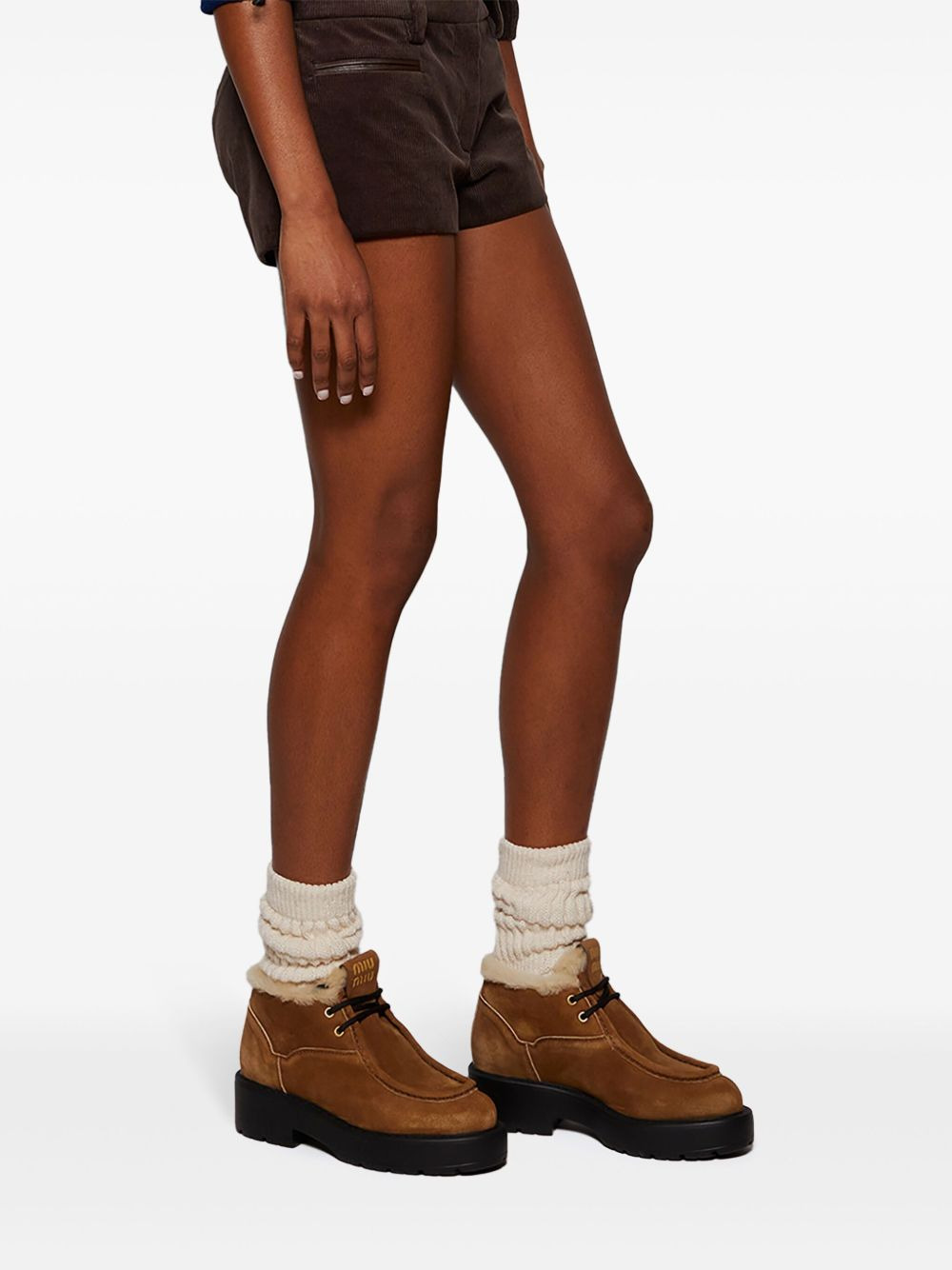 suede lace-up boots - 5