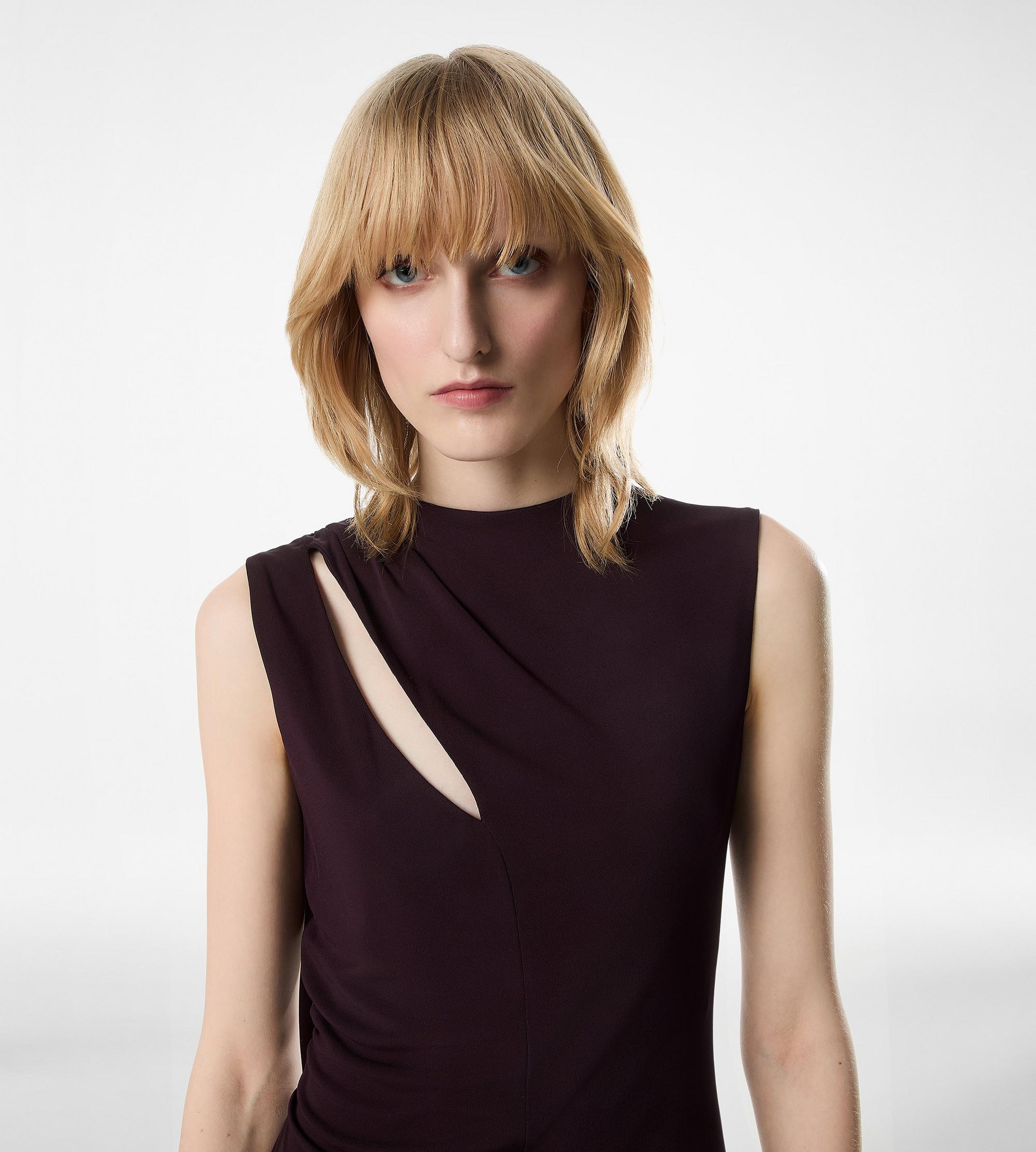COCKTAIL DRESS WITH CUT OUT AND SCARF DETAIL - 2