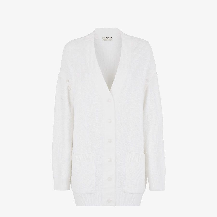 White cotton cardigan - 1