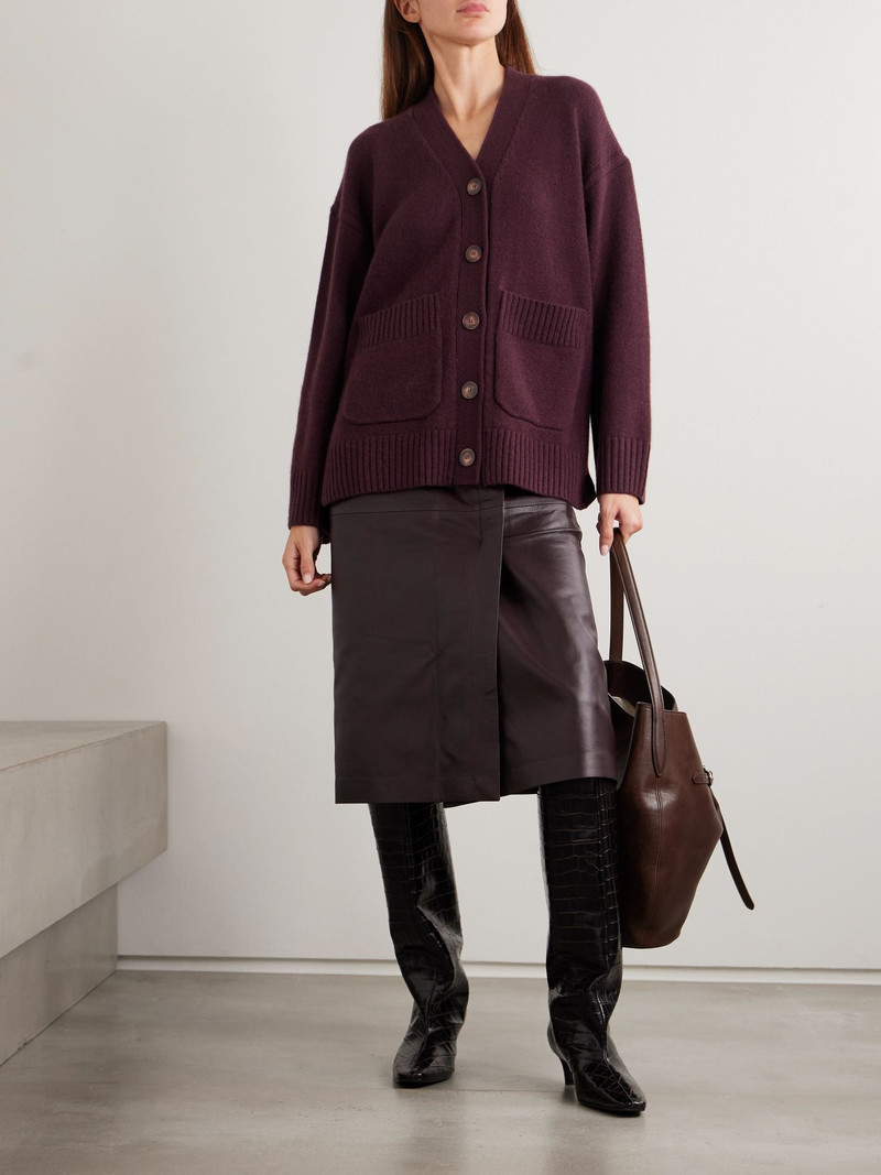 JOSEPH Cashmere cardigan Plum outlook