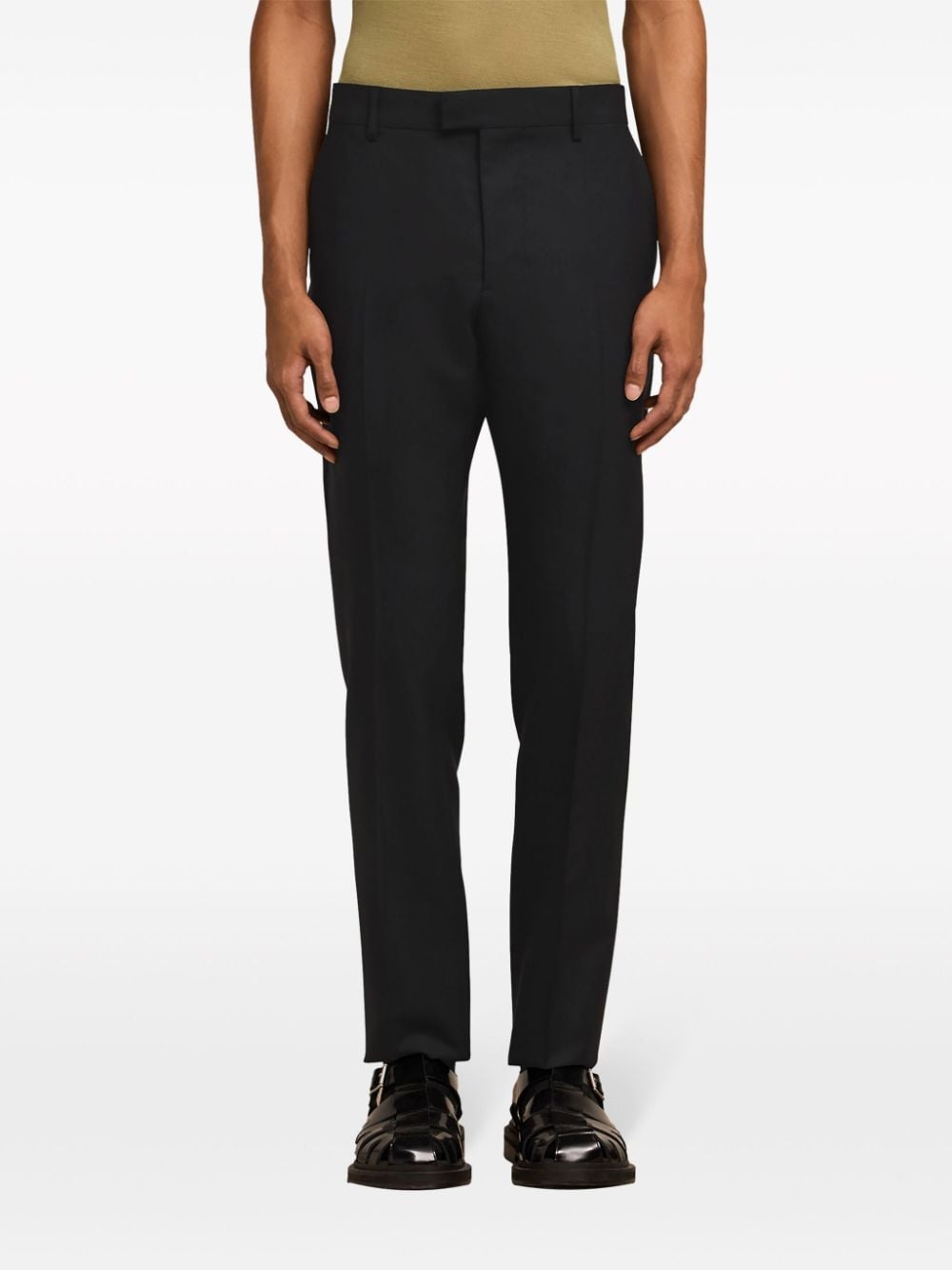 twill tapered-leg trousers - 5