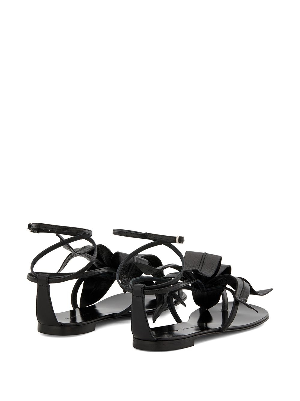 flower appliqué flat sandals - 3