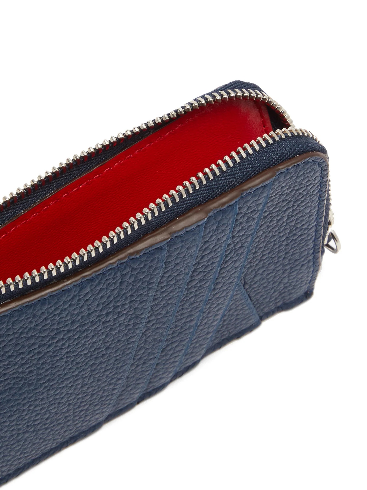 Zipped grained-leather cardholder - 3