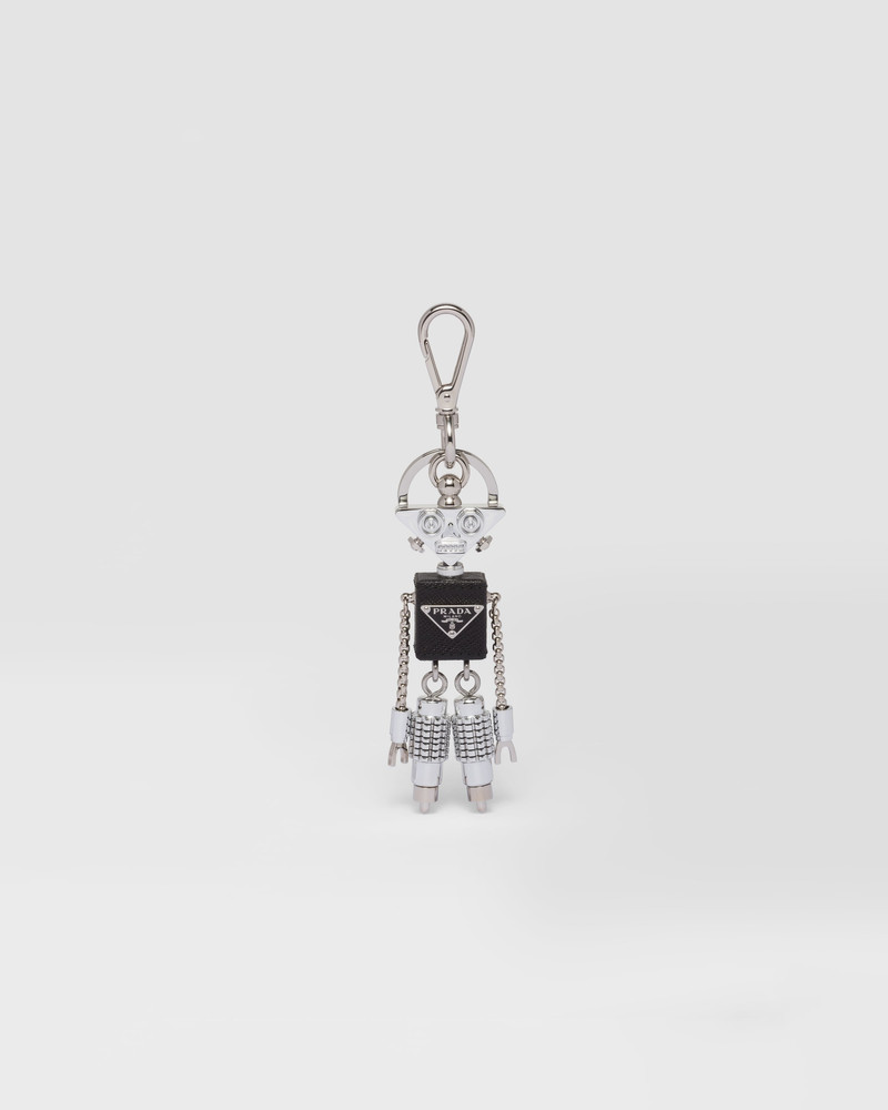 Saffiano leather robot keychain trick 1
