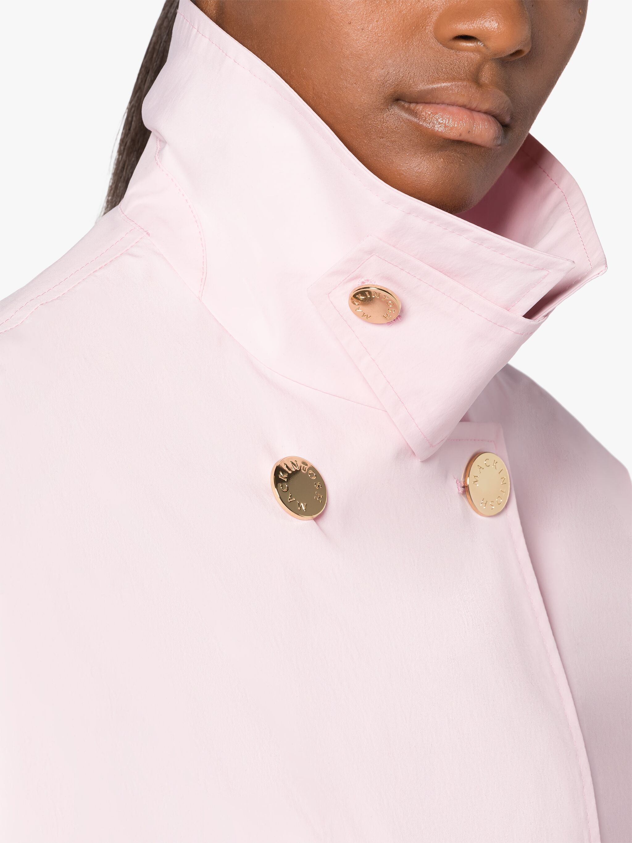 HUMBIE PINK ECO DRY SHORT DOUBLE-BREASTED OVERCOAT - 5