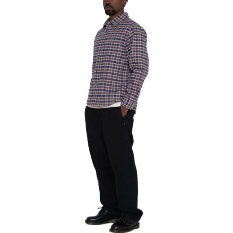 Stussy Sherpa Lined Plaid Shirt 'Navy' 1110268 - 5