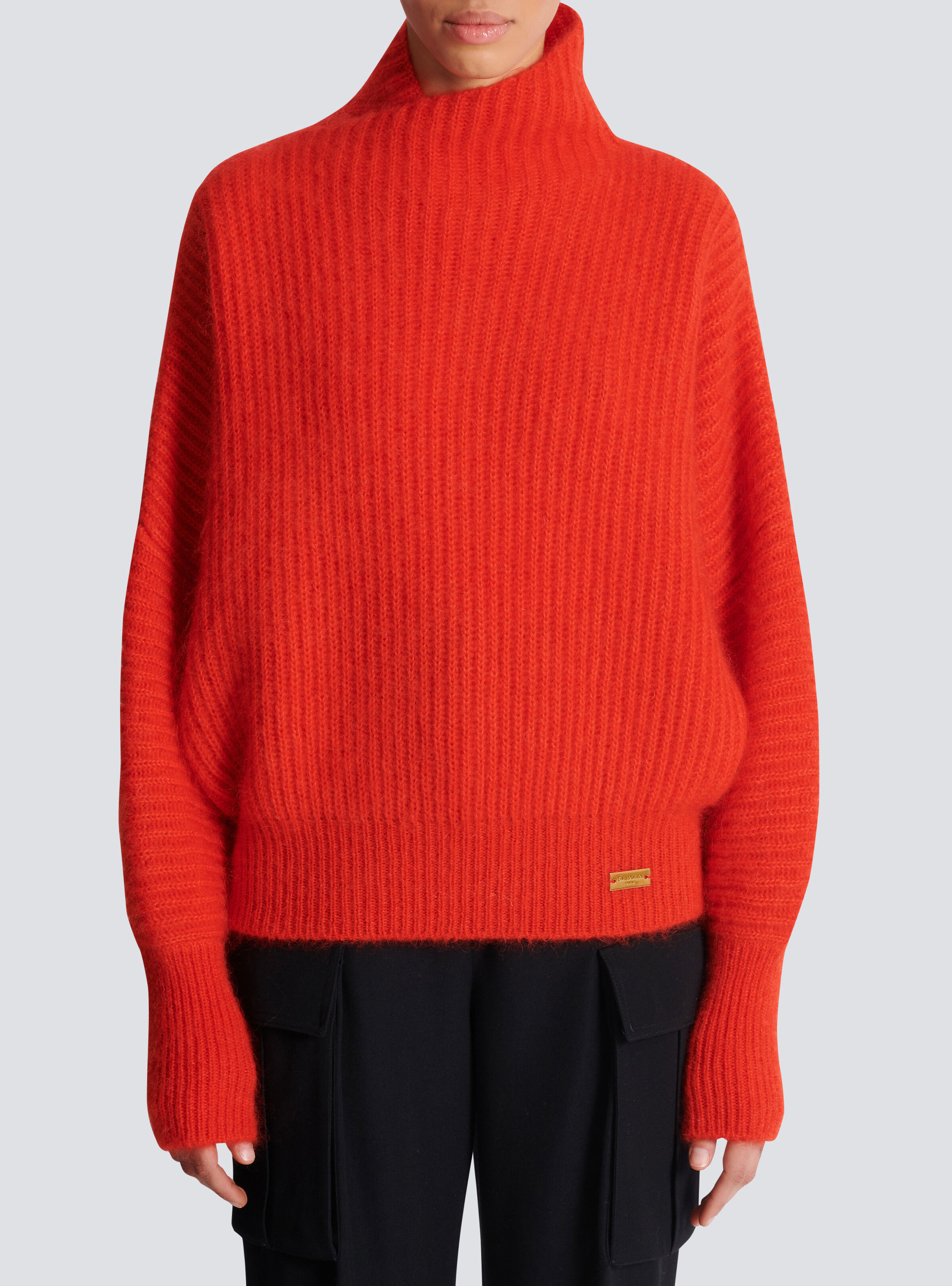 Mohair knit jumper with collar detail - 5