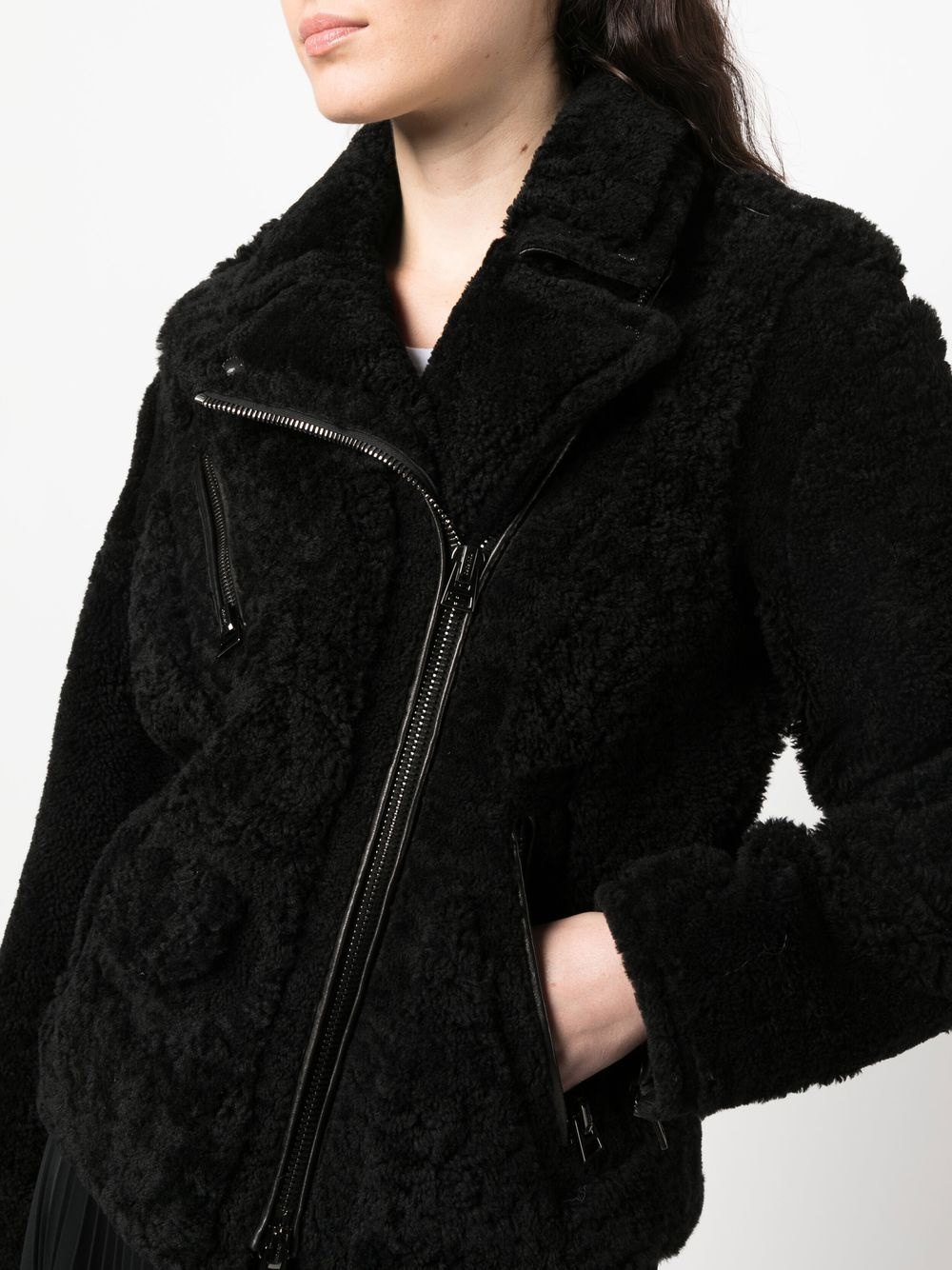 shearling zipped jacket - 5