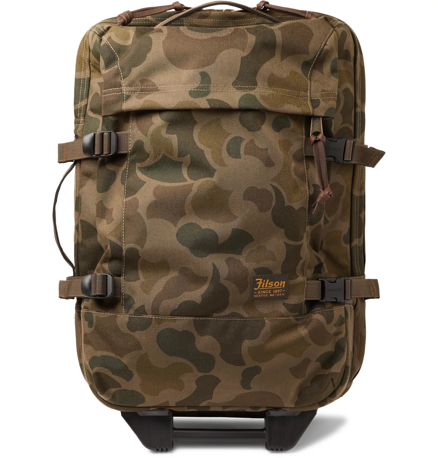 Dryden Leather-Trimmed Camouflage-Print CORDURA Carry-On Suitcase - 1