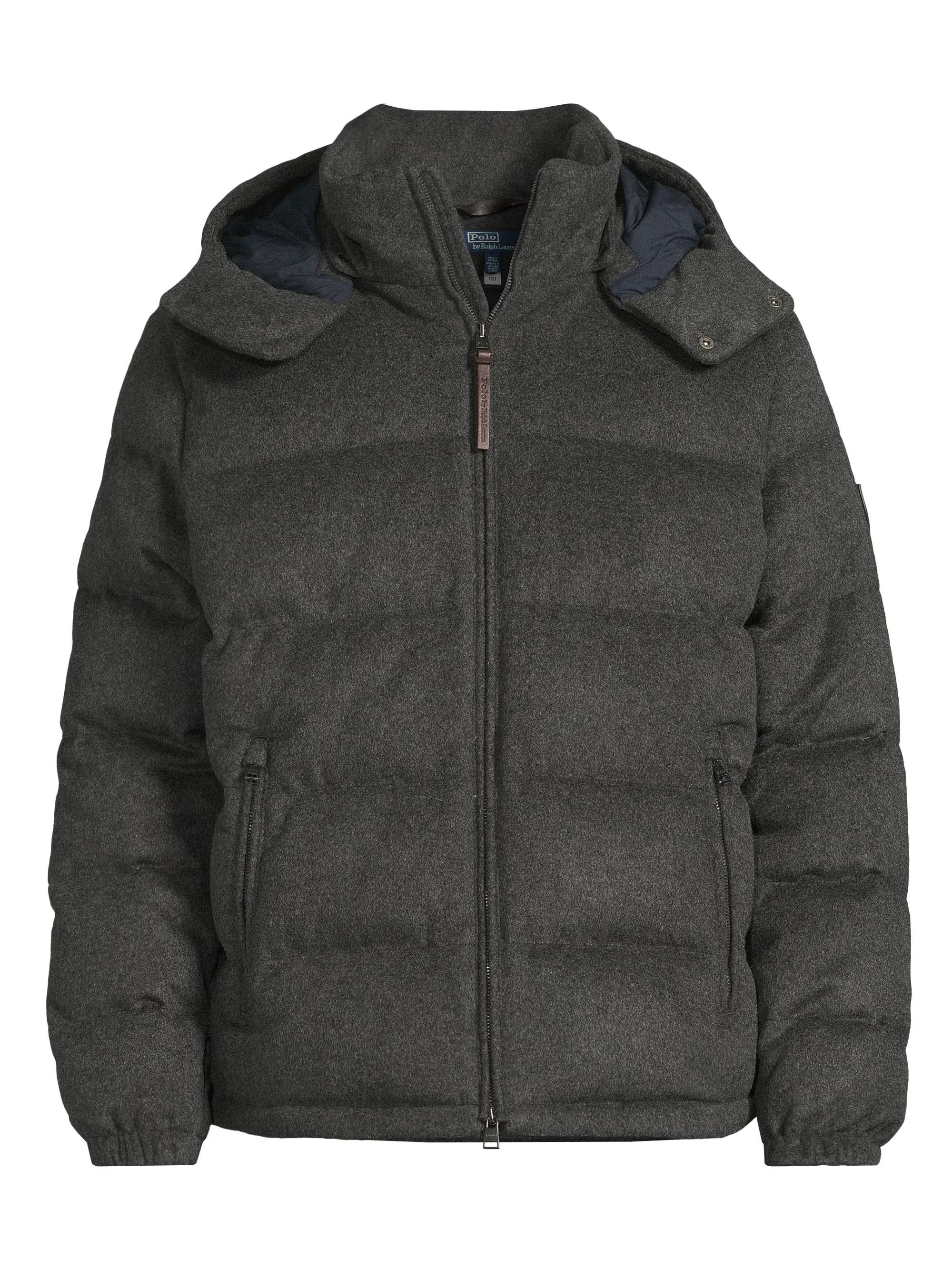Men's Brushed Wool-Blend Puffer Jacket - Fortress Grey Heather - 1