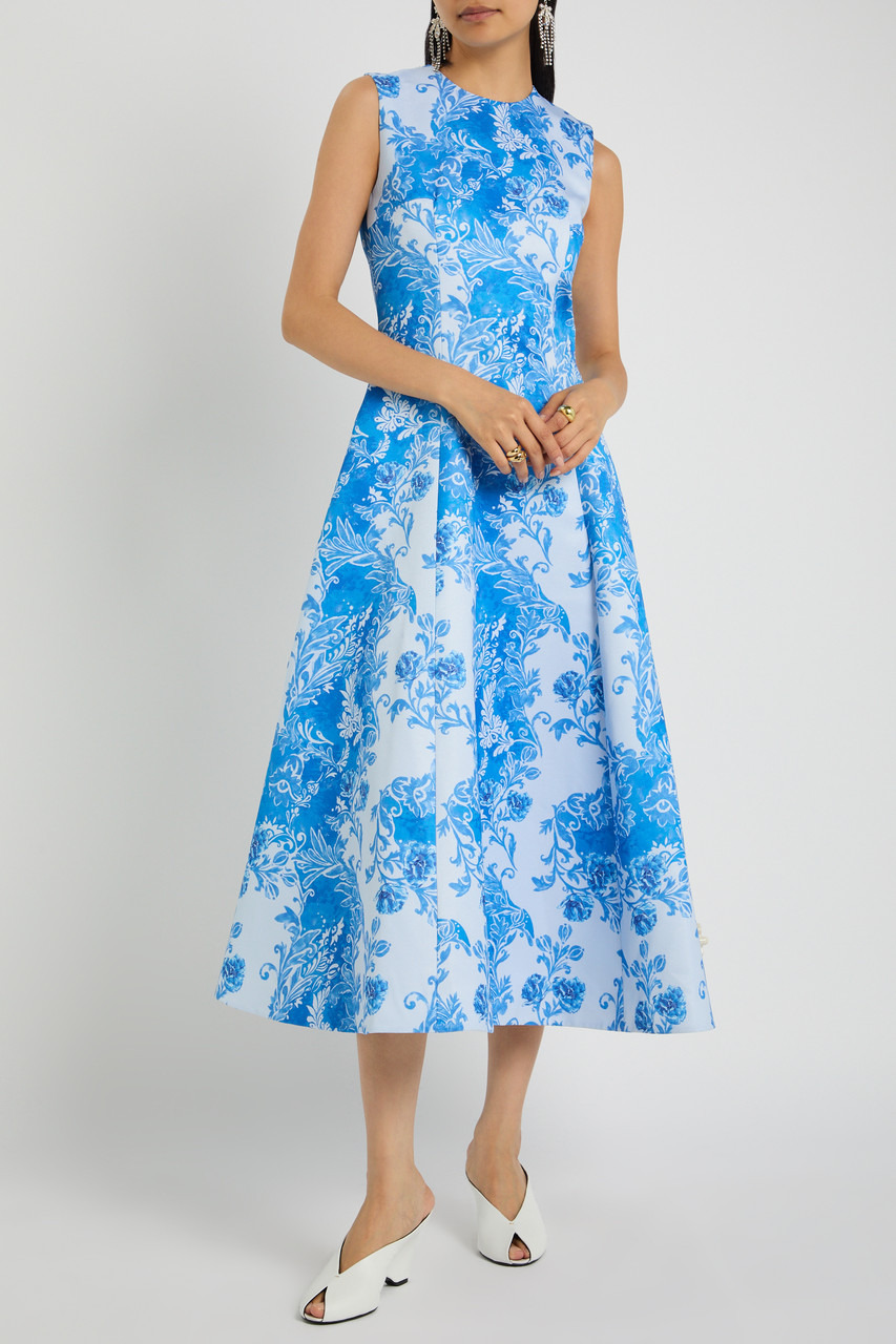 Emilia Wickstead Mara Floral-print Faille Midi Dress - 4