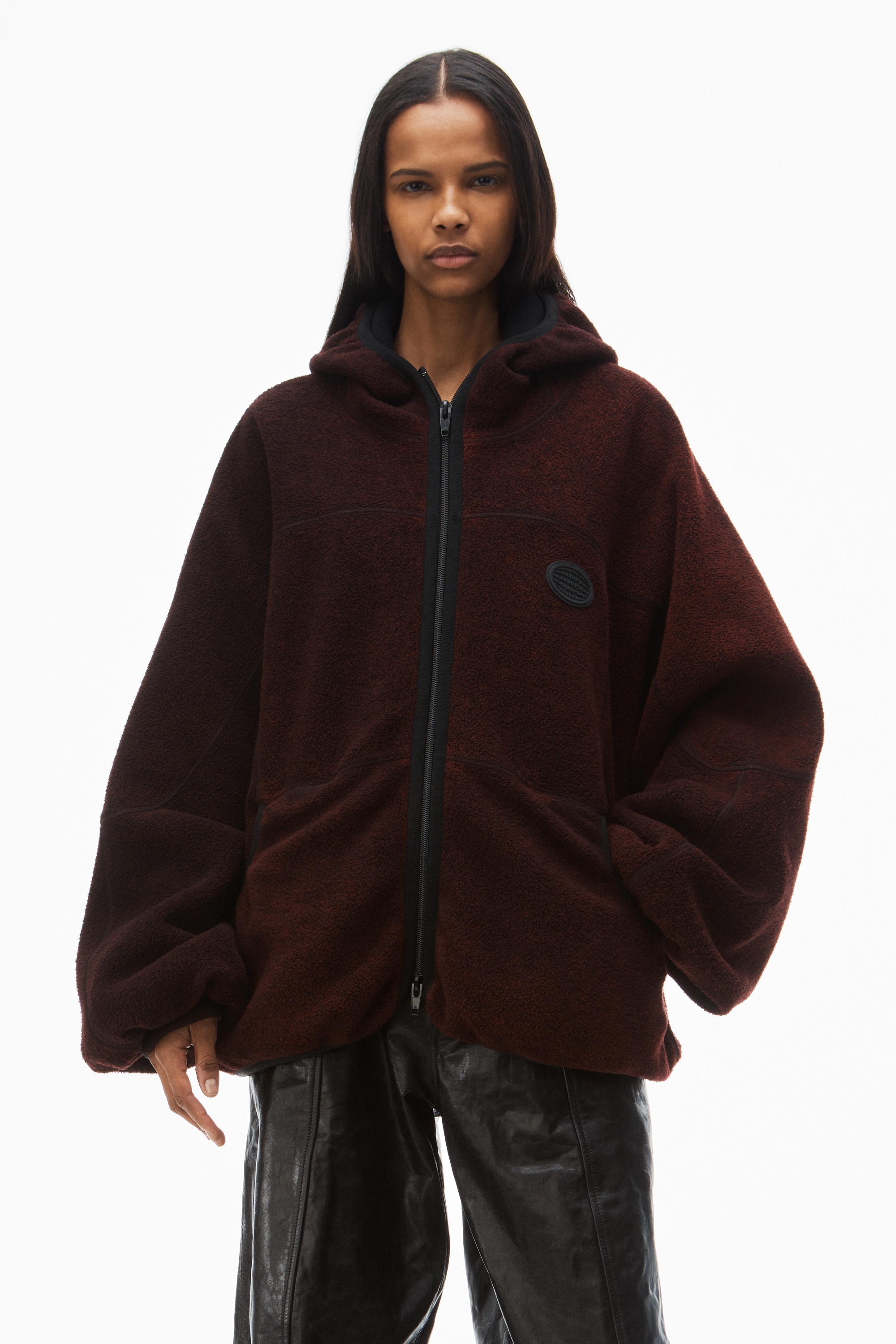 oversize zip-up hoodie in cotton - 2