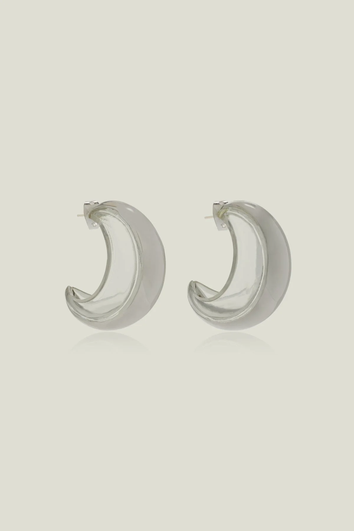 The Transluscent Hoop Earring in Silver - 1