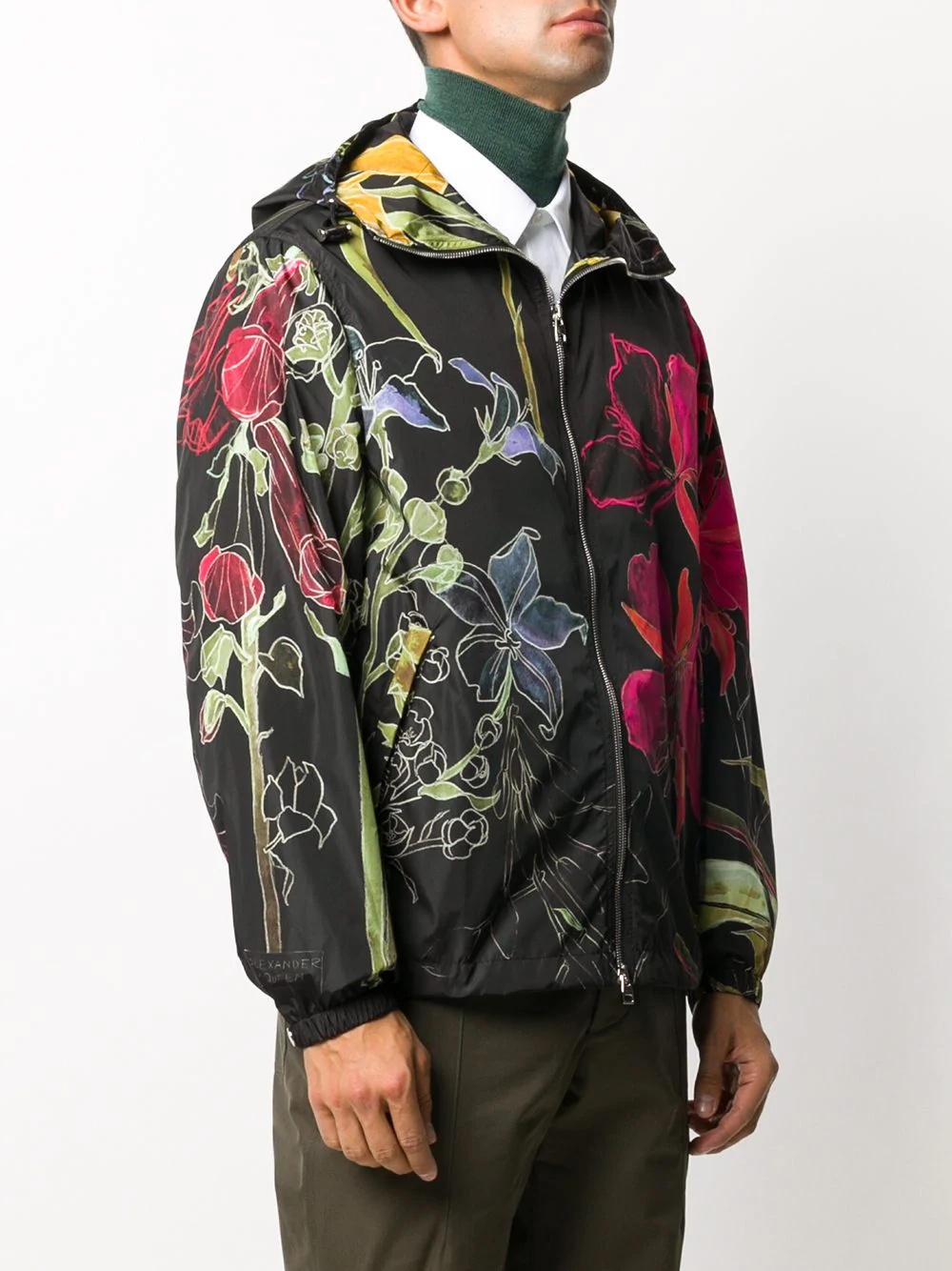 floral-print hooded jacket - 3