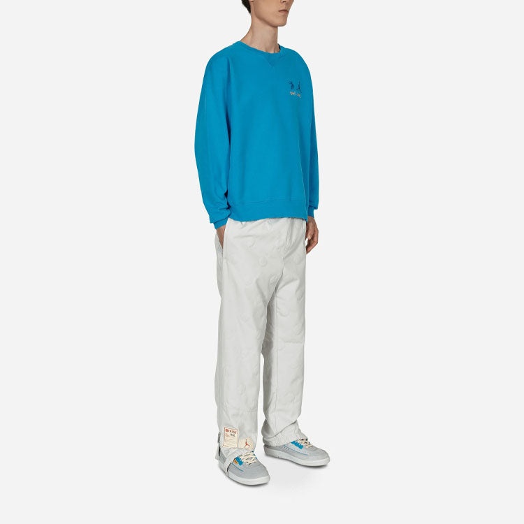 Air Jordan x union Crossover SS22 Logo Solid Color Sleeve Sports Round Neck Asia Edition Blue DJ9523 - 6