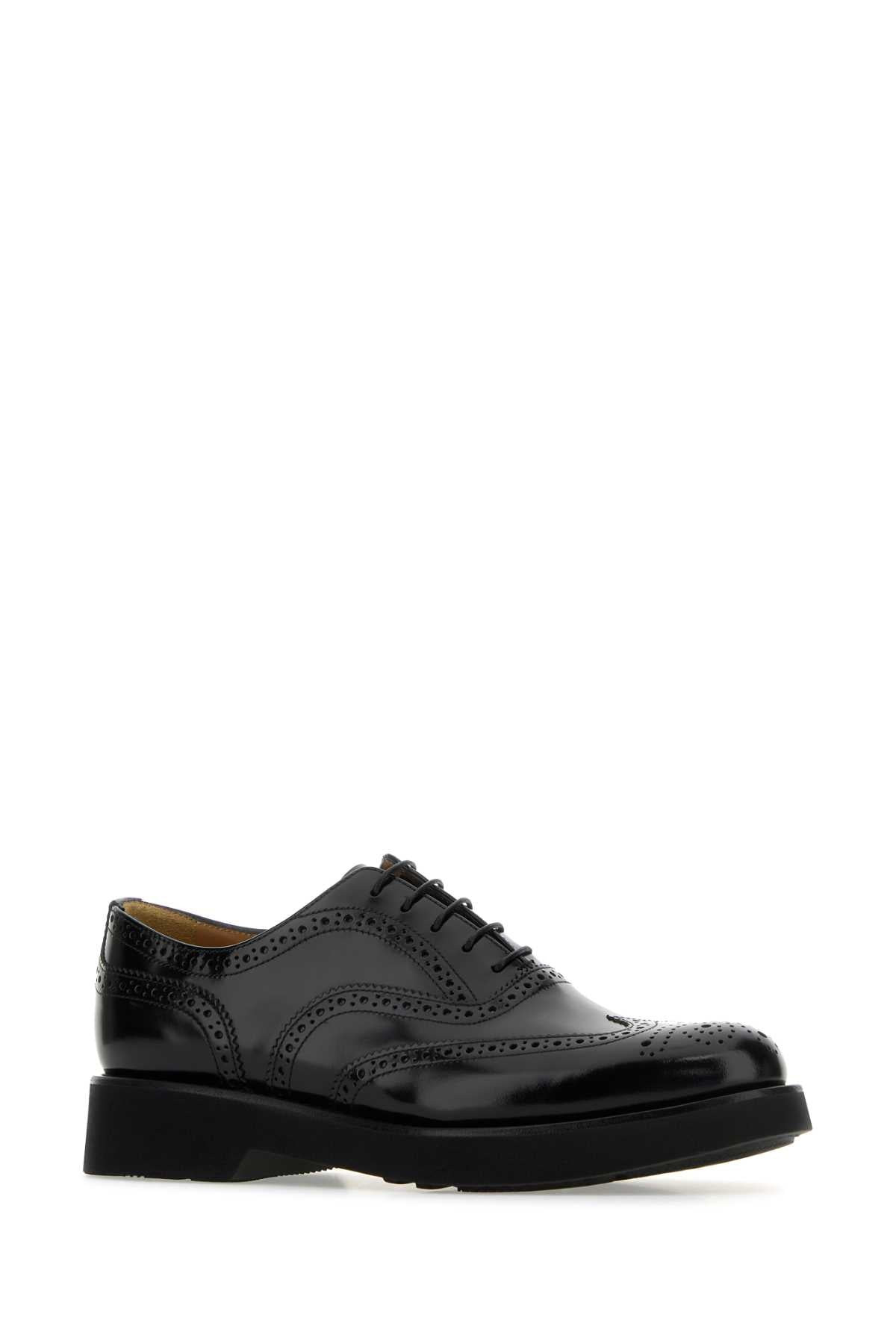 Church's Women Black Leather Burwood Lace-Up Shoes - 2