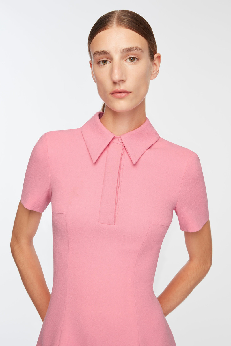 Feliciana Dress In Pink Sorbet Single Wool Crepe 3