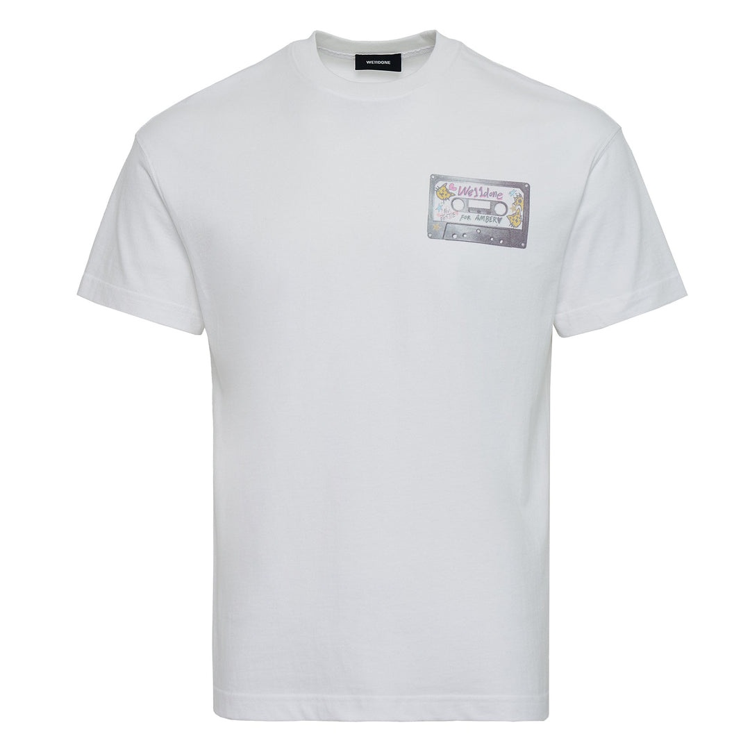 White Womens Cassette Tape T-Shirt - 1