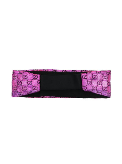 GUCCI GG-print lamé headband outlook