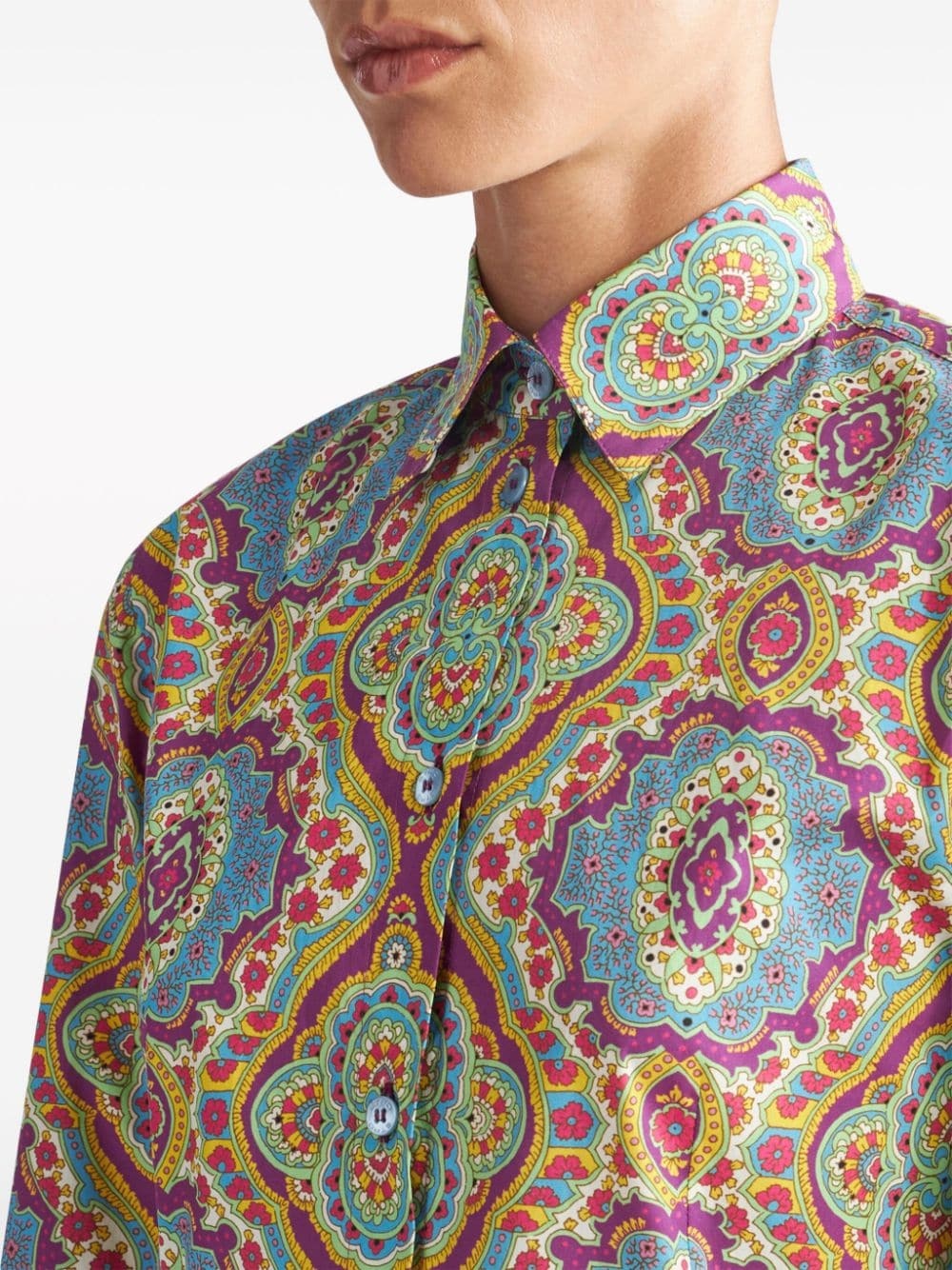 graphic-print cotton-blend shirt - 4
