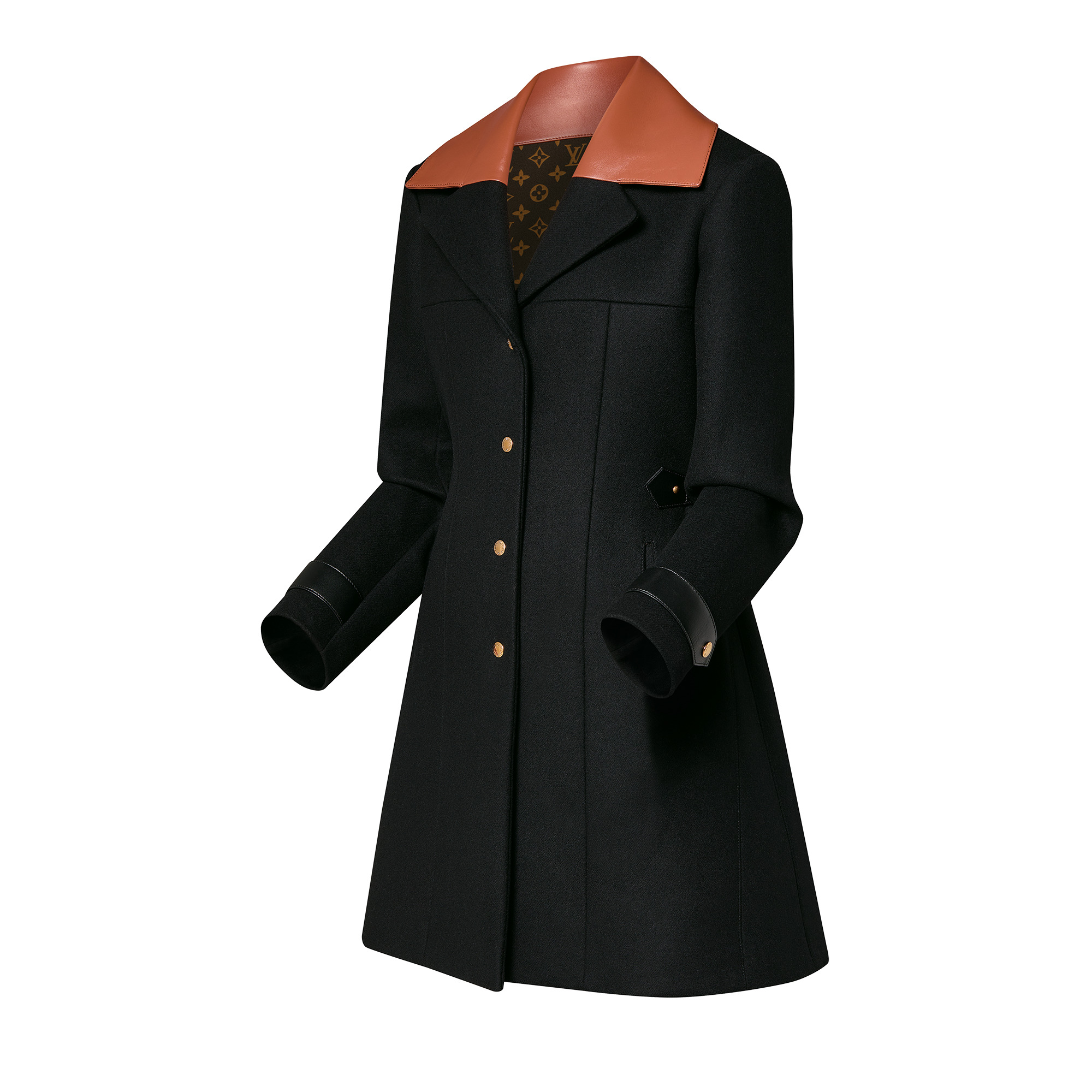 Leather Insert A-Line Coat - 2