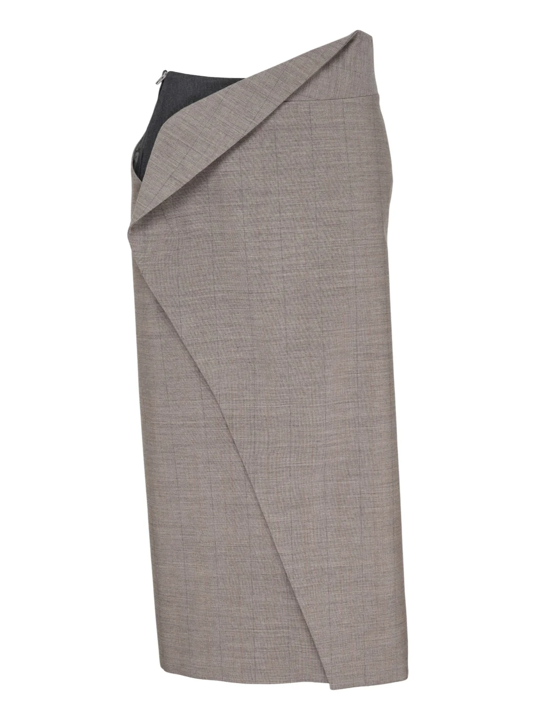 Subtle Check Wrap Skirt - 1