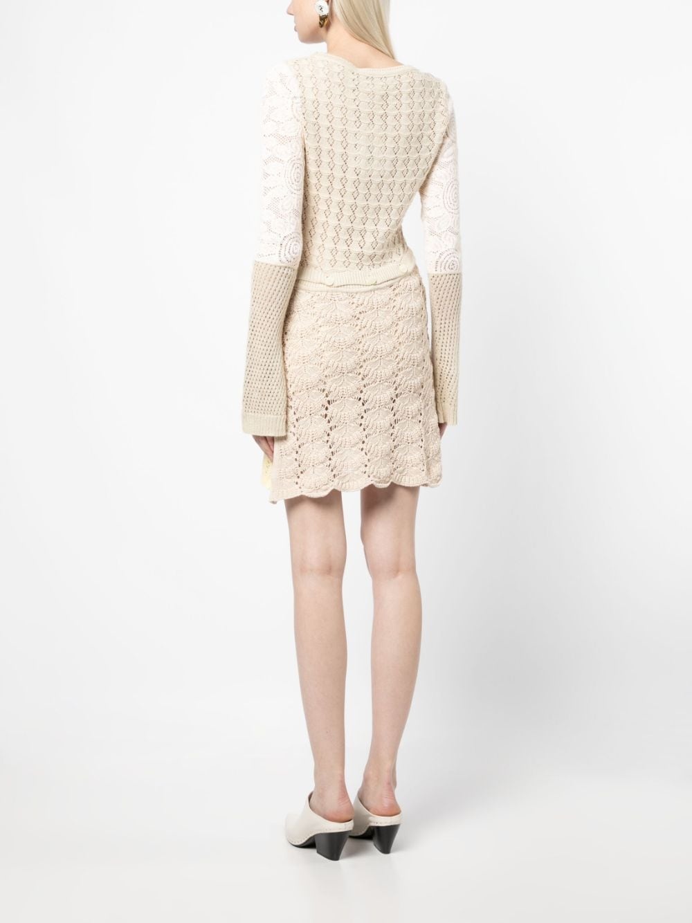 patchwork crochet minidress - 4