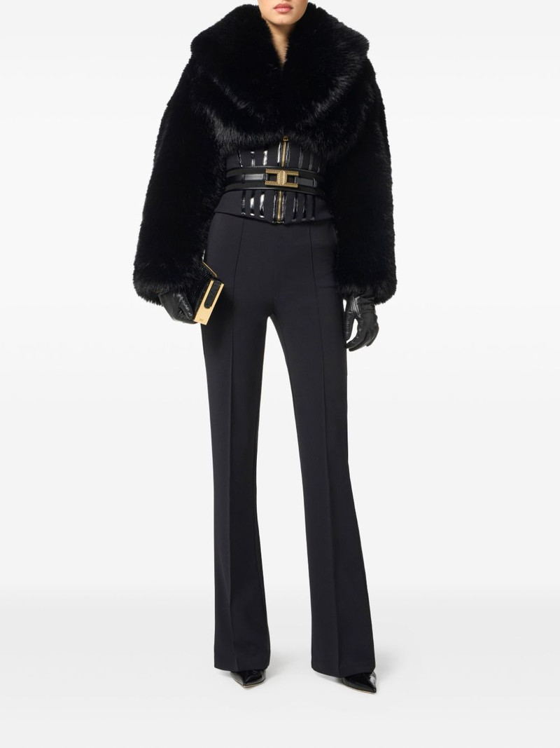 ELISABETTA FRANCHI fur-effect corset jacket outlook