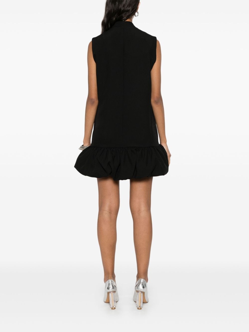 gathered tailored mini dress - 4