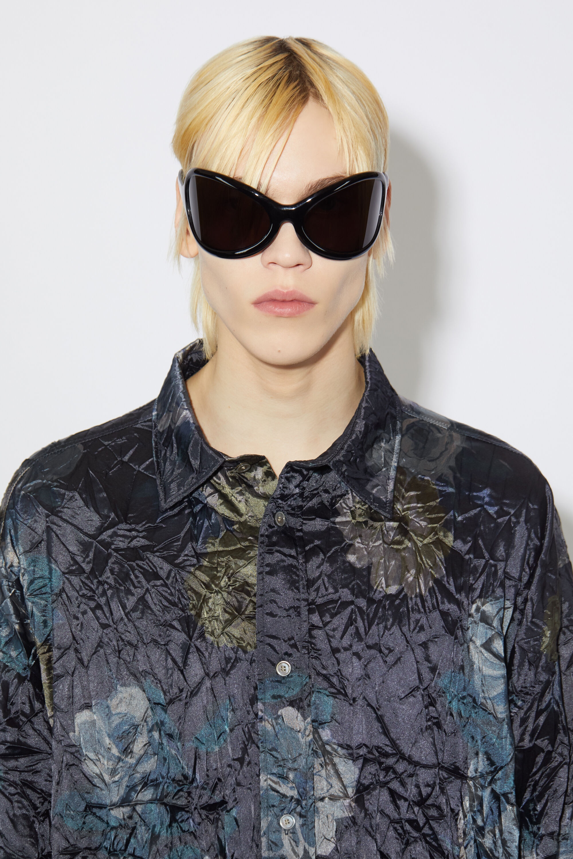 Printed button-up shirt - Navy - 5