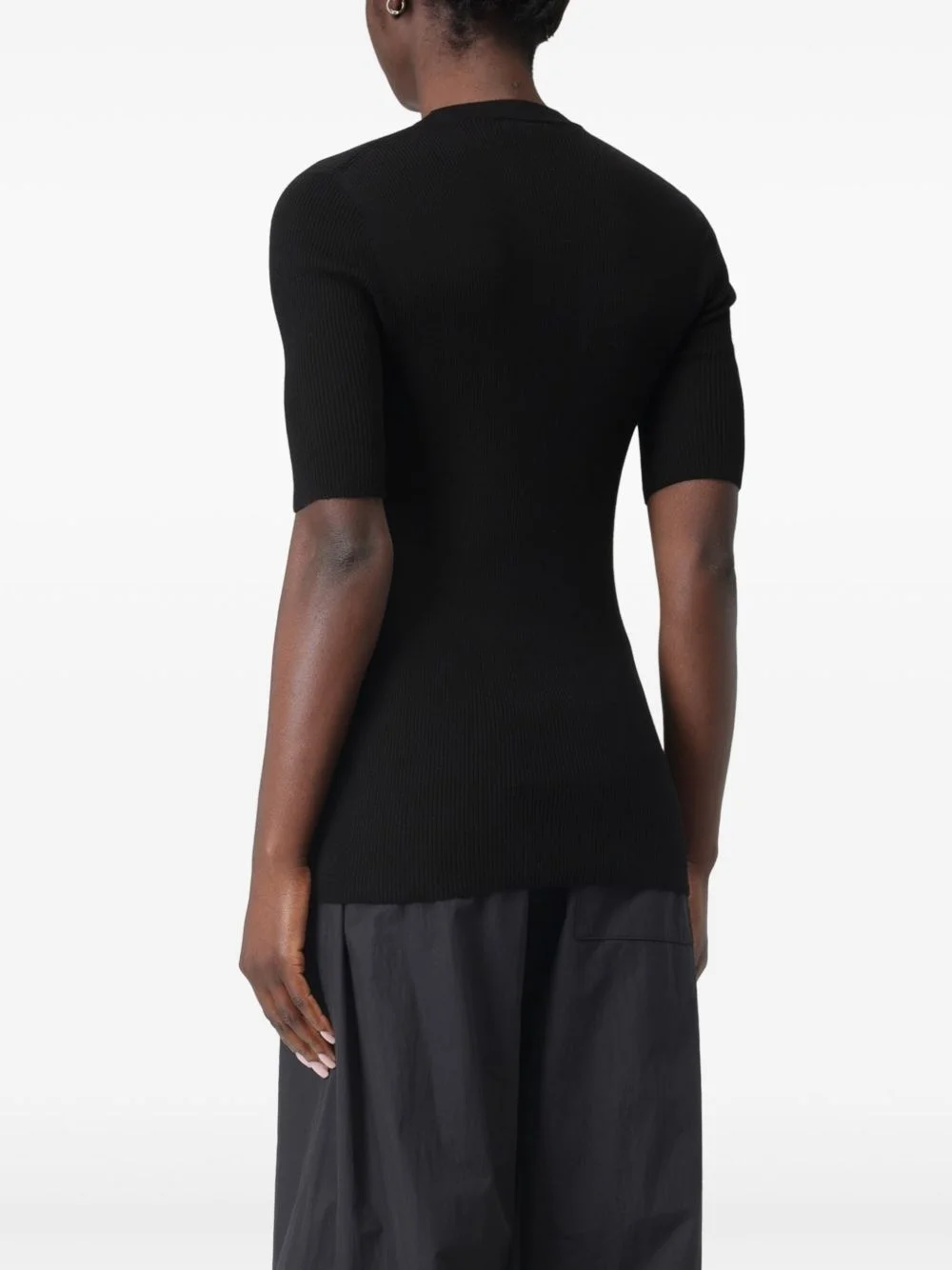 ribbed short-sleeve T-shirt - 1