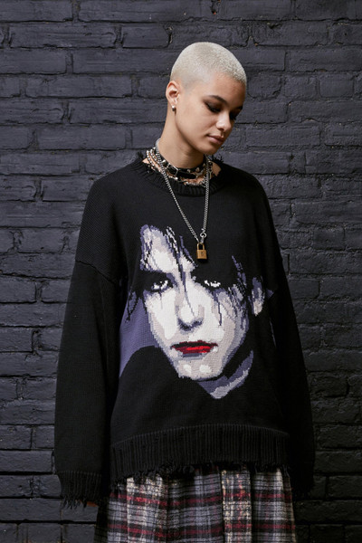 R13 ROBERT SMITH OVERSIZED SWEATER - BLACK (INTARSIA) | R13 outlook