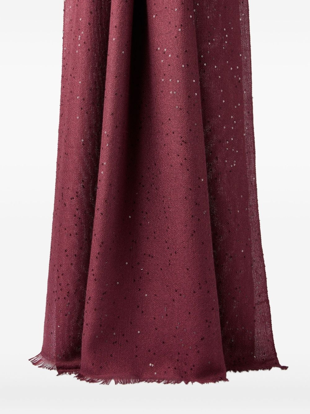 sequin-embellished fringed scarf - 4