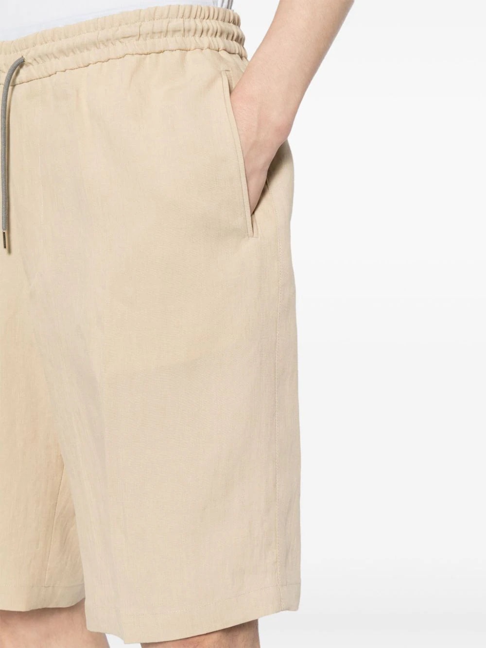 DRAWSTRING-WAIST LINEN SHORTS - 5