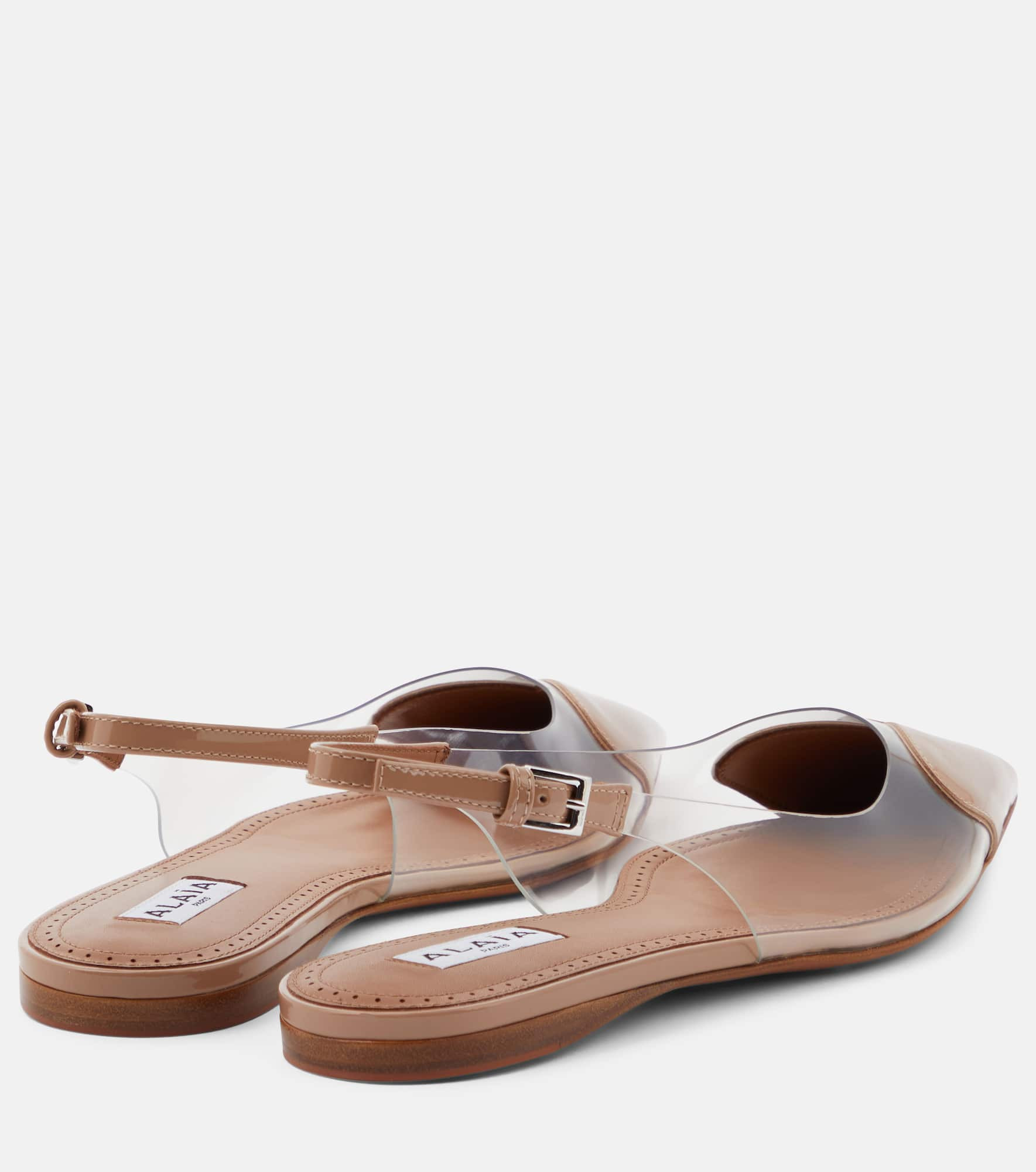 Le Cœur patent leather and PU slingback flats - 3