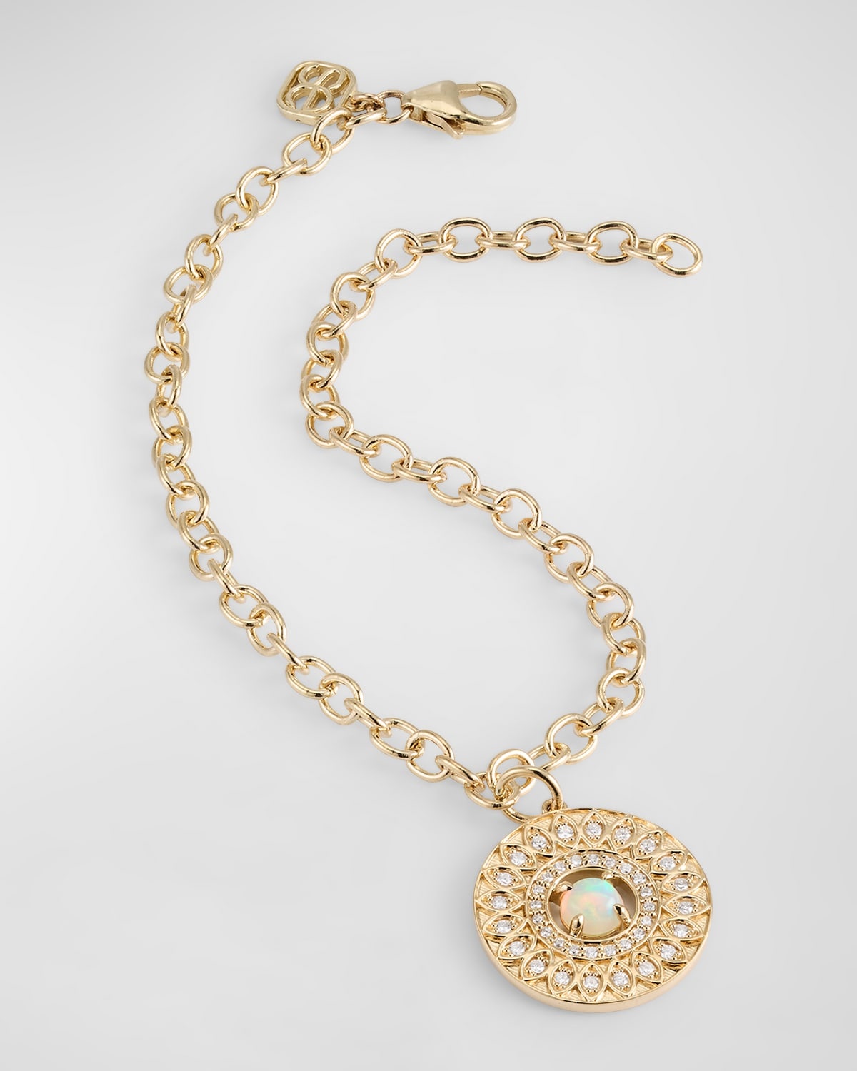 Marquise Eye Wheel Charm, Opal and Diamond Chain Bracelet - 3