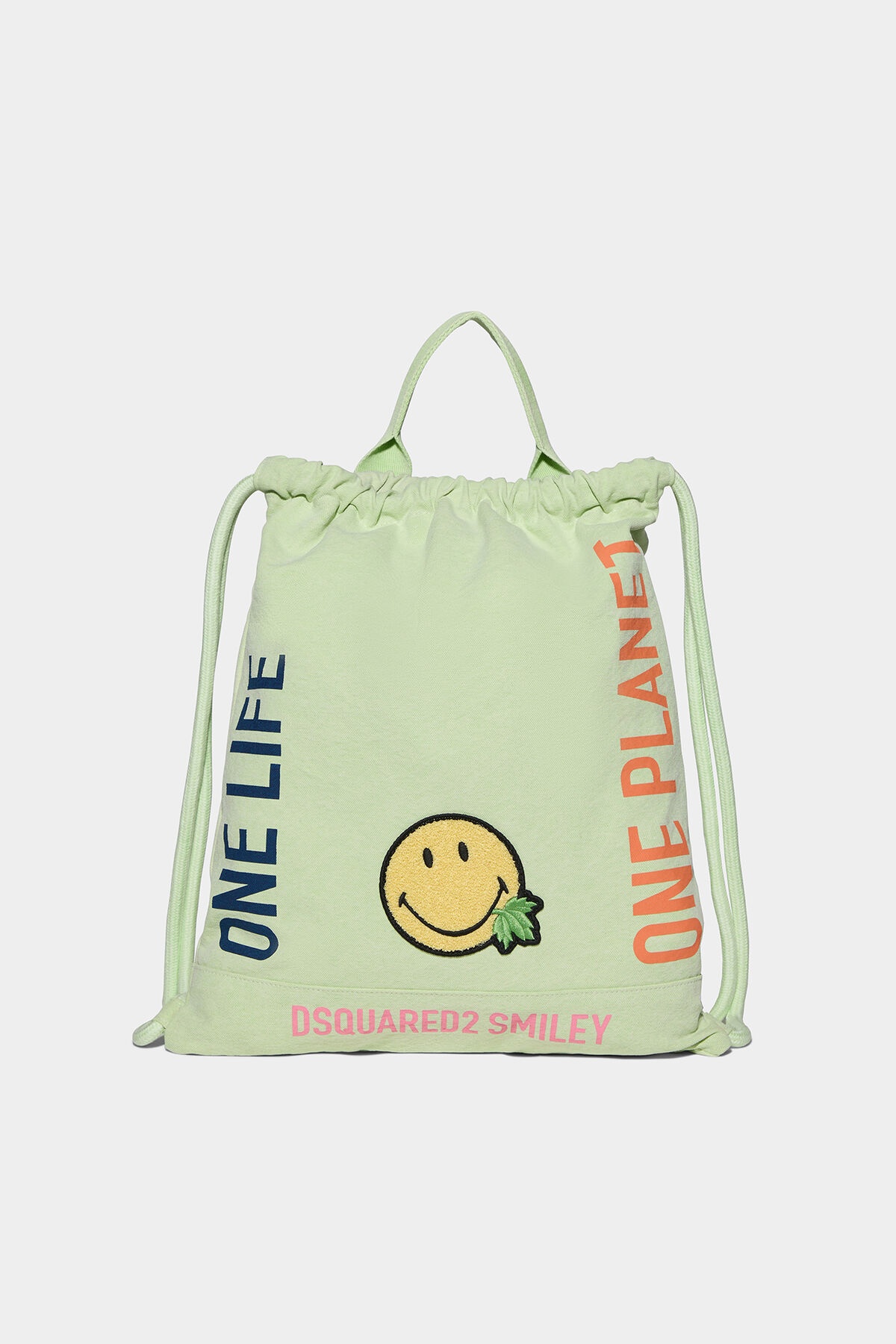 SMILEY ORGANIC COTTON DRAWSTRING BACKPACK - 1