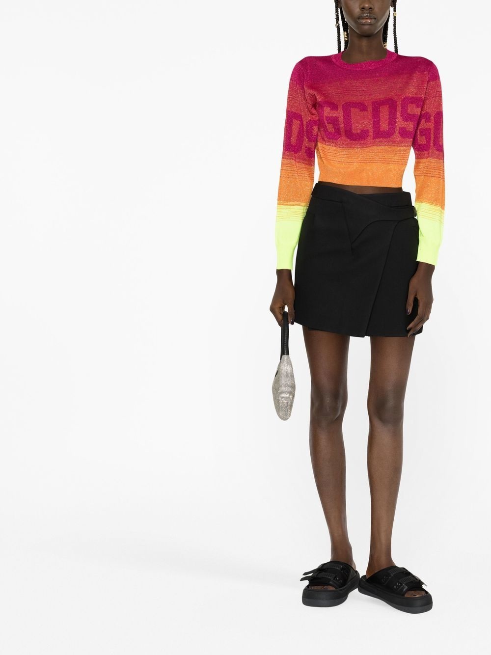 logo-print ombré cropped jumper - 2