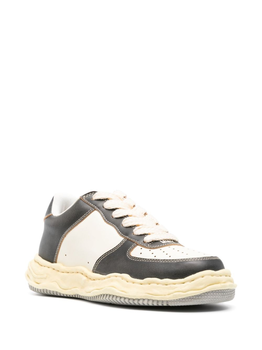 Wayne panelled leather sneakers - 2