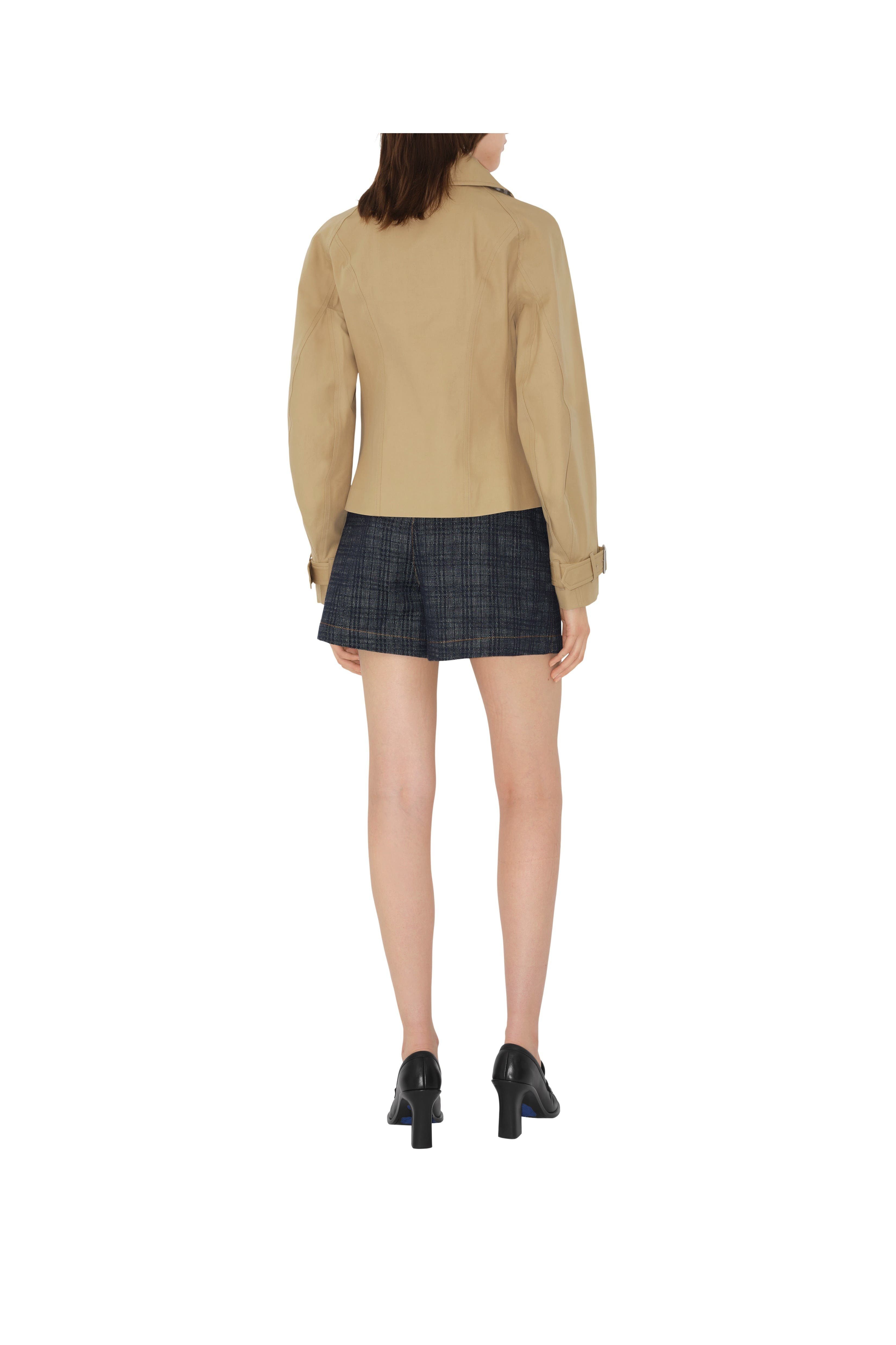 burberry Cropped Cotton Trench Jacket in Flax at Nordstrom - 4