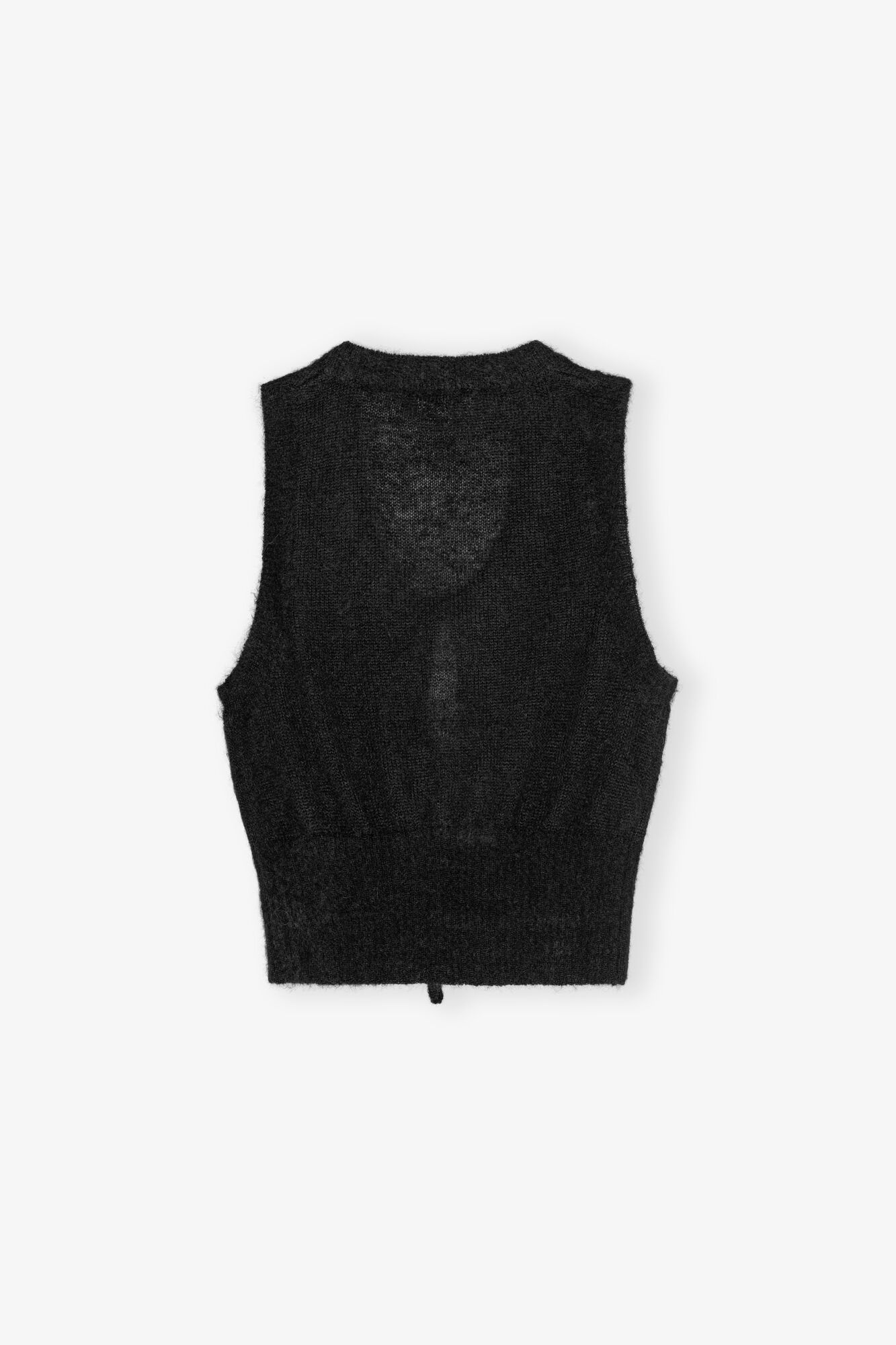 BLACK LIGHT MOHAIR TIE STRING VEST - 6