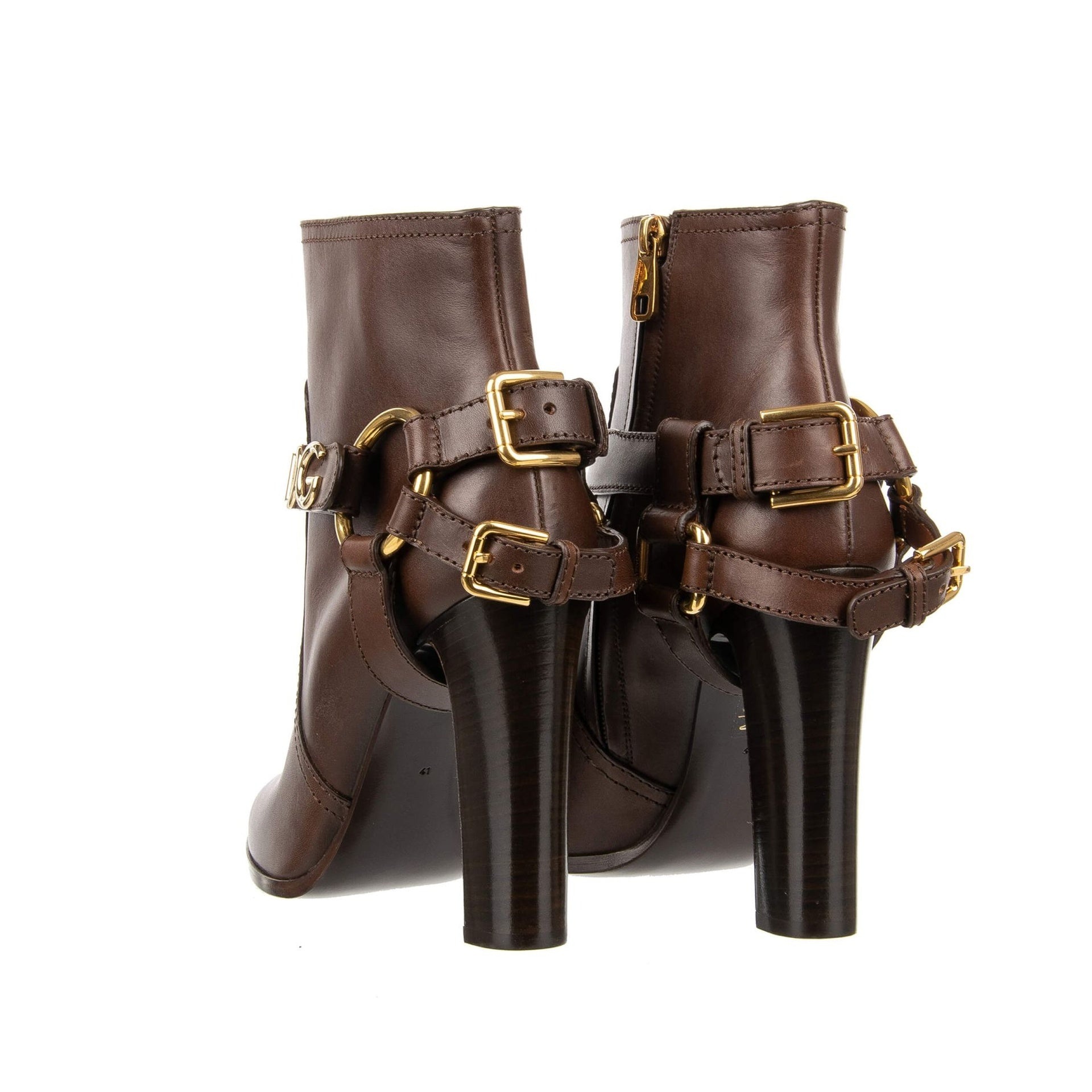 Dolce & Gabbana Caroline Leather Ankle Boots - 3