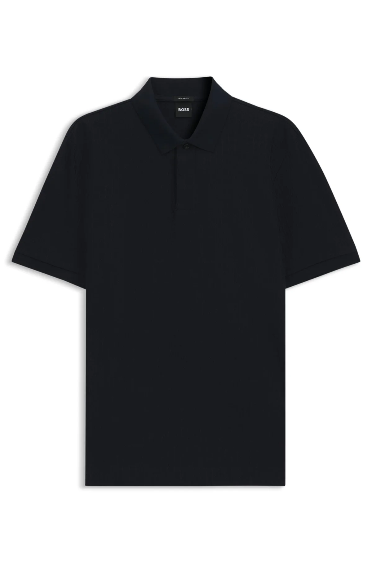 GEOMETRIC-JACQUARD POLO SHIRT IN COTTON - 1